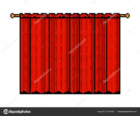 Retro Pixel Art Red Curtain Illustration isolated on white background Stock Vector Image by ...