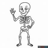 Cartoon Skeleton Coloring Page  Easy Drawing Guides sketch template