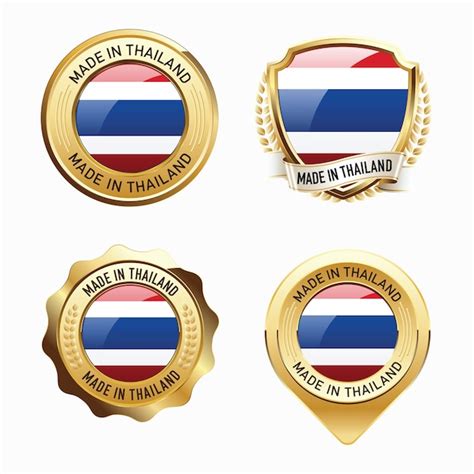 Premium Vector | Set of made in thailand badges