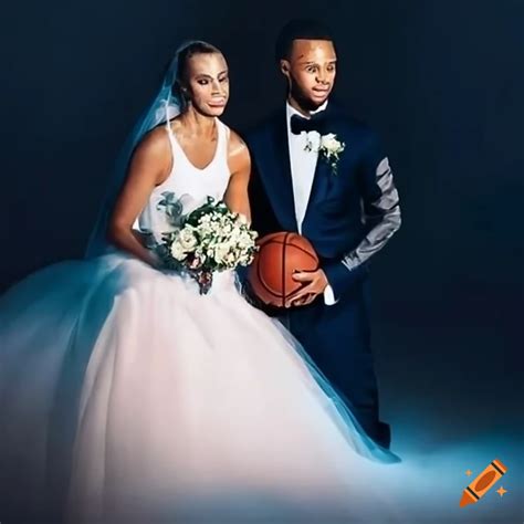 Stephen curry and sabrina ionescu at a wedding ceremony on Craiyon