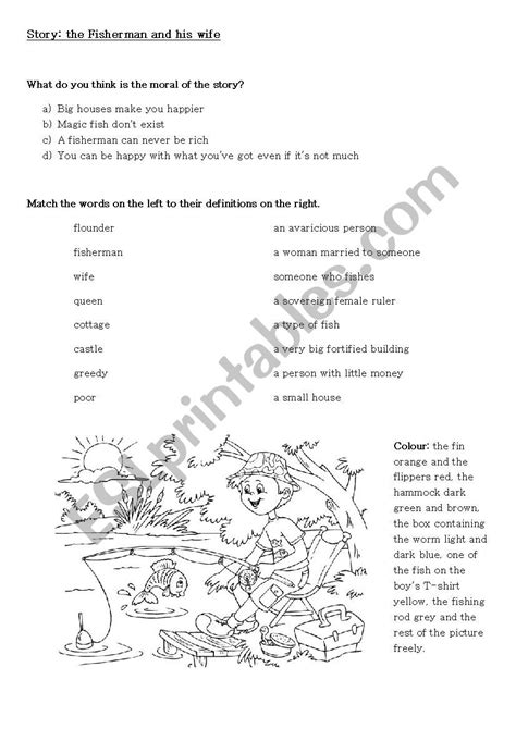 The Fisherman And His Wife Worksheets - Worksheets For Kindergarten