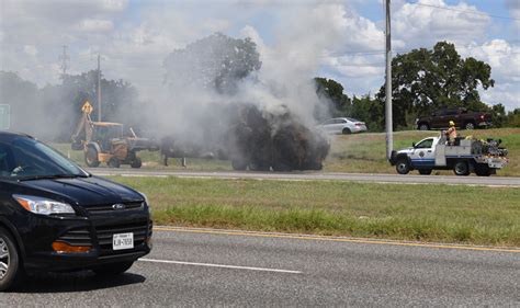 Hay bales on trailer catch fire on Texas 6; no injuries | Local News | theeagle.com