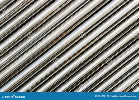 Texture of Chrome Steel Pipe Sort in Diagonal, Abstract Background Stock Photo - Image of circle ...