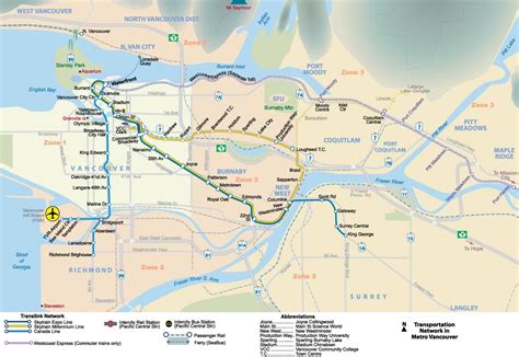 Metro vancouver mapa - Mapa de metro vancouver (British Columbia - Canadá)