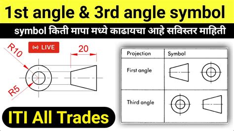 1st angle and 3rd angle projection symbol | first angle symbol | symbol | Engineering Drawing ...