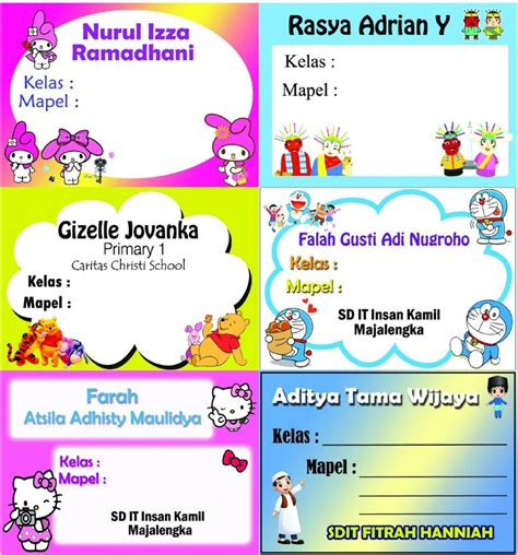 Istimewa Stiker Nama Sampul Buku