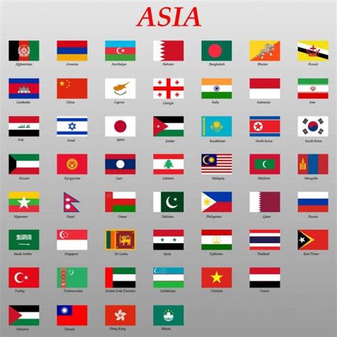 Conjunto de todas as bandeiras da Ásia . | All flags, Asia, Flags of the world