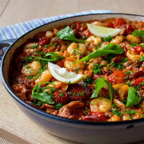 Chicken, Prawn and Chorizo Paella - A Tasty Kitchen