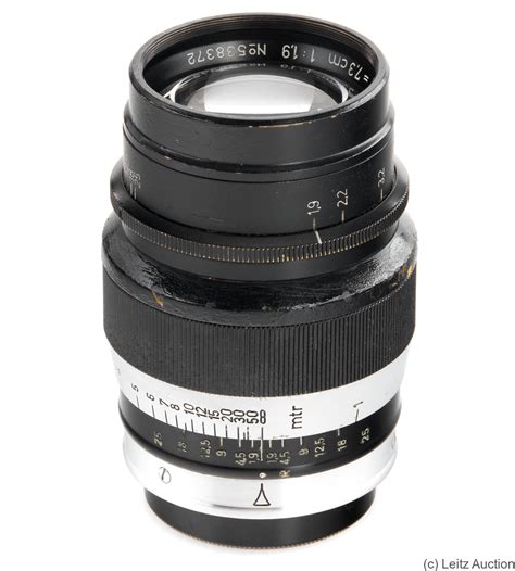 Leitz: 73mm (7.3cm) f1.9 Hektor (SM, black/chrome) Lens Price Guide ...