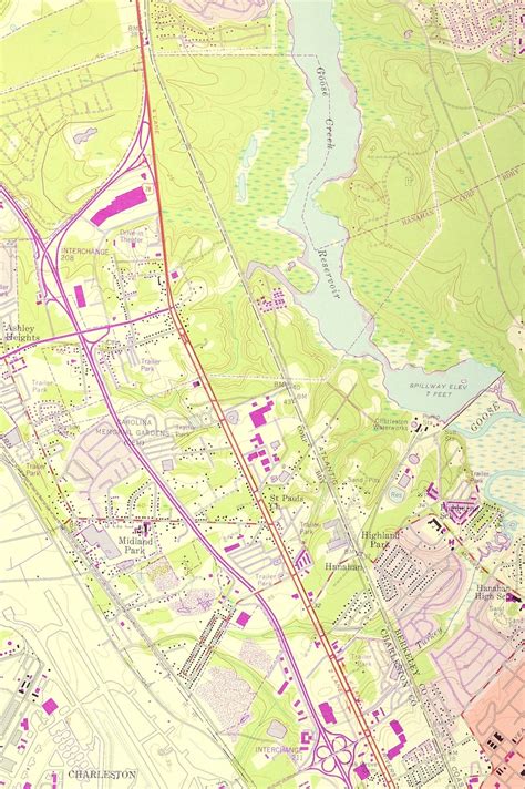 Charleston Air Force Base Map of Goose Creek South Carolina | Etsy