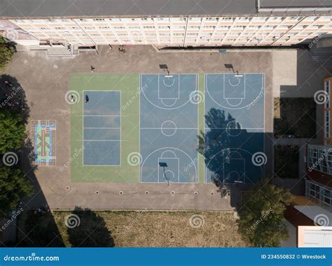 Aerial View of Basketball Courts in a Park Stock Photo - Image of ...