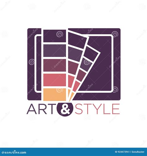 Art and Style Logotype with Color Palette Isolated on White Stock ...