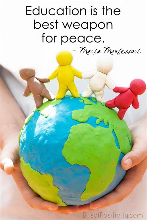 'Education Is the Best Weapon for Peace' Montessori Word Art Freebie | Montessori quotes, Peace ...