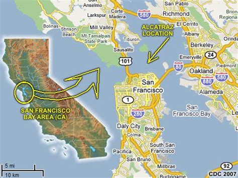 INHOSPITABLE LOCATION OF ALCATRAZ ISLAND