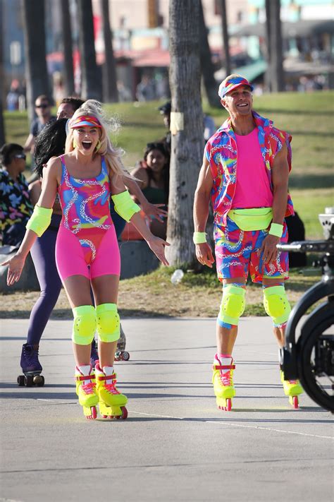 Ryan Gosling and Margot Robbie wear neon in 'Barbie' movie