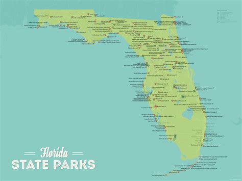 Florida State Parks Map 18x24 Poster - Best Maps Ever