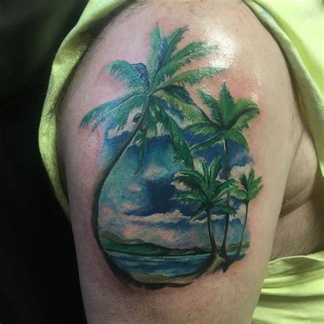 Palm Tree Island Tattoo Beach Tattoo, 1 Tattoo, Free Tattoo, Tropical Tattoo, Hawaiian Tattoo ...