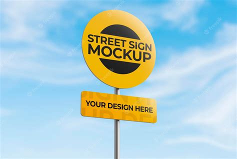 Premium PSD | Isolated 3d street sign mockup for advertising or branding