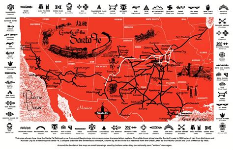 Santa Fe Railway 1950 Map - 11x17 Poster