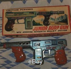 Vintage Tin Toy Machine Gun Junior Burp Gun Japan Box