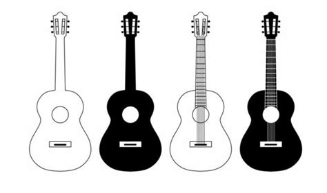 Guitar Black And White Vector Art, Icons, and Graphics for Free Download