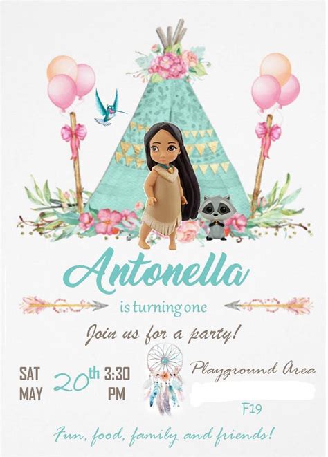 Pocahontas Invitation Pocahontas Birthday Party, Tribal Birthday Party ...