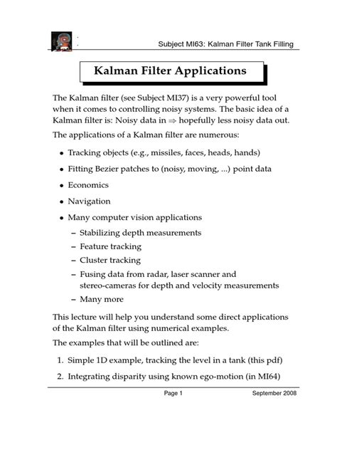 Kalman Filter Applications | Kalman Filter | Mathematics