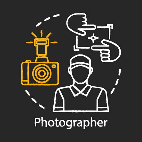 Photographer chalk icon. Digital camera and professional photo equipment. Operator ...