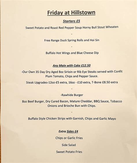 Our Early evening menu is back 😁🥩... - Hillstown Farm Shop