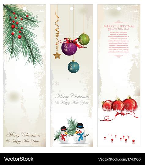 Merry christmas banner vertical background Vector Image