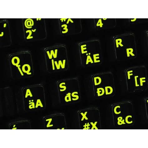 Hungarian glowing keyboard stickers