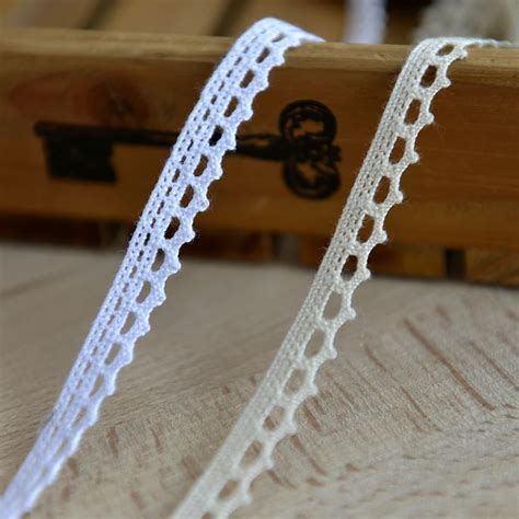 DIY Handmade Lace Garment Accessories Preferential 20 Yard Length 1cm Wide Dog Teeth Cotton Lace ...