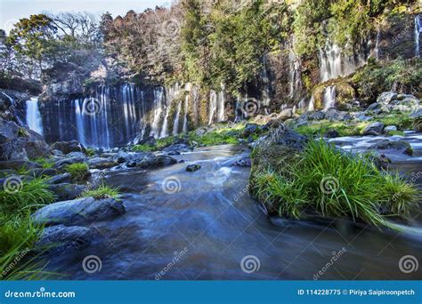 Winter of Shiraito Waterfall in the Southwestern Foothills of Mount Fuji, Shizuoka, Japan. Stock ...