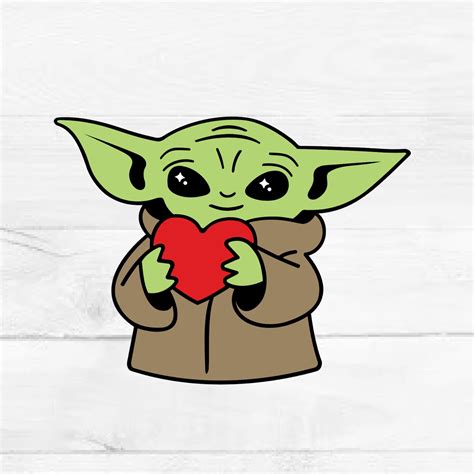 Baby Yoda Heart Svg Cute Baby Yoda Character Svg Disney Baby Etsy | My XXX Hot Girl