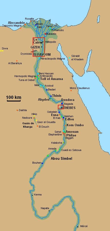 Interactive map of the archaeological sites and the History of Egypt