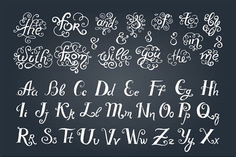 Handwritten calligraphy font with elegant ampersands
