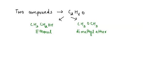 SOLVED: There are two different compounds with the molecular formula C2H6O. One of these isomers ...