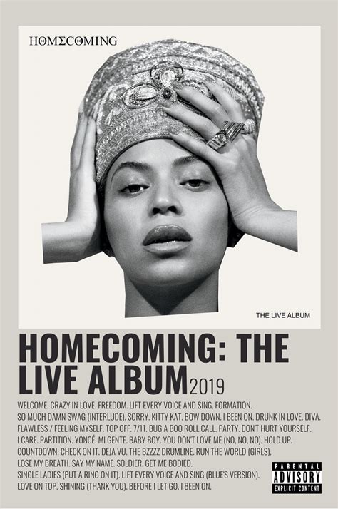 Homecoming: The Live Album by Beyoncé | Album Wall Art | Beyonce album ...