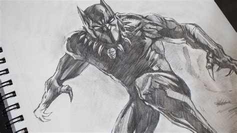 Sketching Black Panther Pencil - Marvel - YouTube