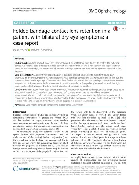 (PDF) Folded bandage contact lens retention in a patient with bilateral ...