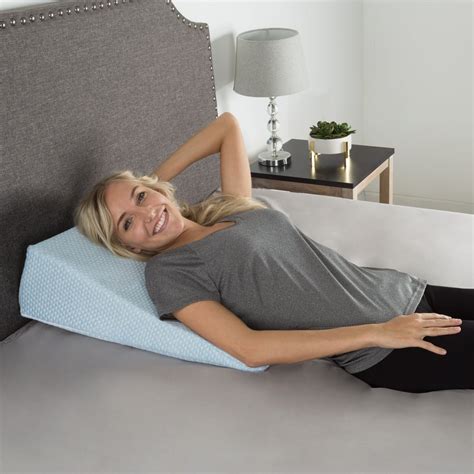 Wedge Pillow-Memory Foam Pillow with Bamboo Fiber Cover-Great for Heartburn, Acid Reflux ...