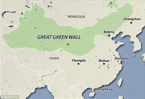 The projected extent of China's Great Green Wall | Download Scientific ...