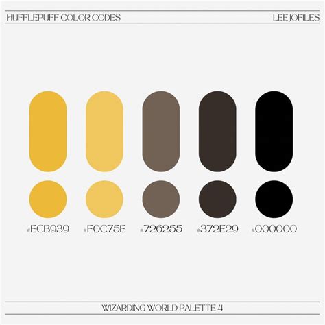 hufflepuff color palette | Harry potter colors, Harry potter color palette, Color palette design