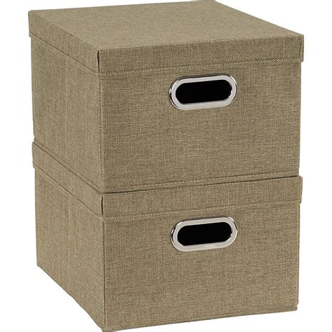 HOUSEHOLD ESSENTIALS Collapsible Linen Storage Boxes, 2pk, Carnation ...