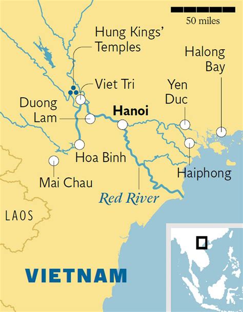 Red River Vietnam Map - Cities And Towns Map