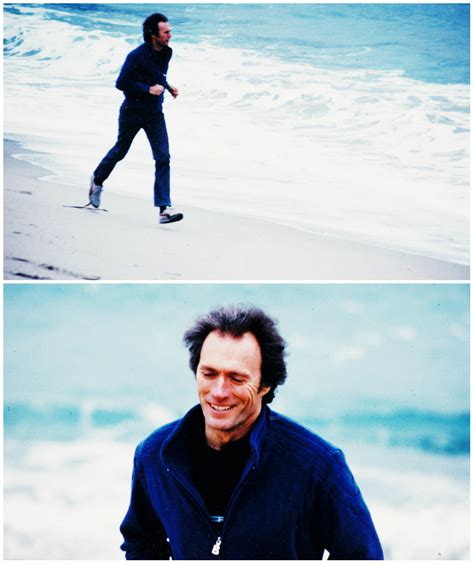 Clint Eastwood jogging along the coast of his property in Carmel May 22 ...