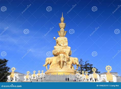 China Mount Emei Golden Summit Stock Image - Image of asian, elephants ...