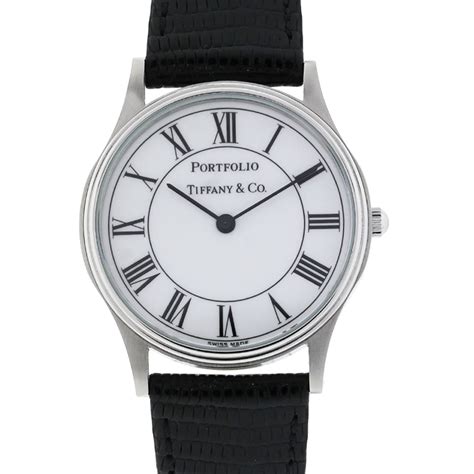 Tiffany & Co. Portfolio White Roman Dial Mens Watch