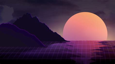 Vapor Wave Sunset, HD 4K Wallpaper