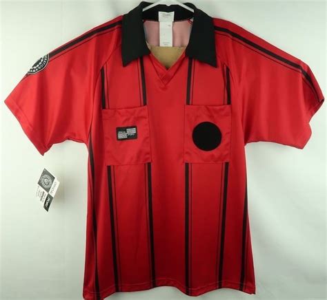 Official Sports US Soccer Referee Uniform Shirt Men's Small Red Black Stripe (eBay Link ...